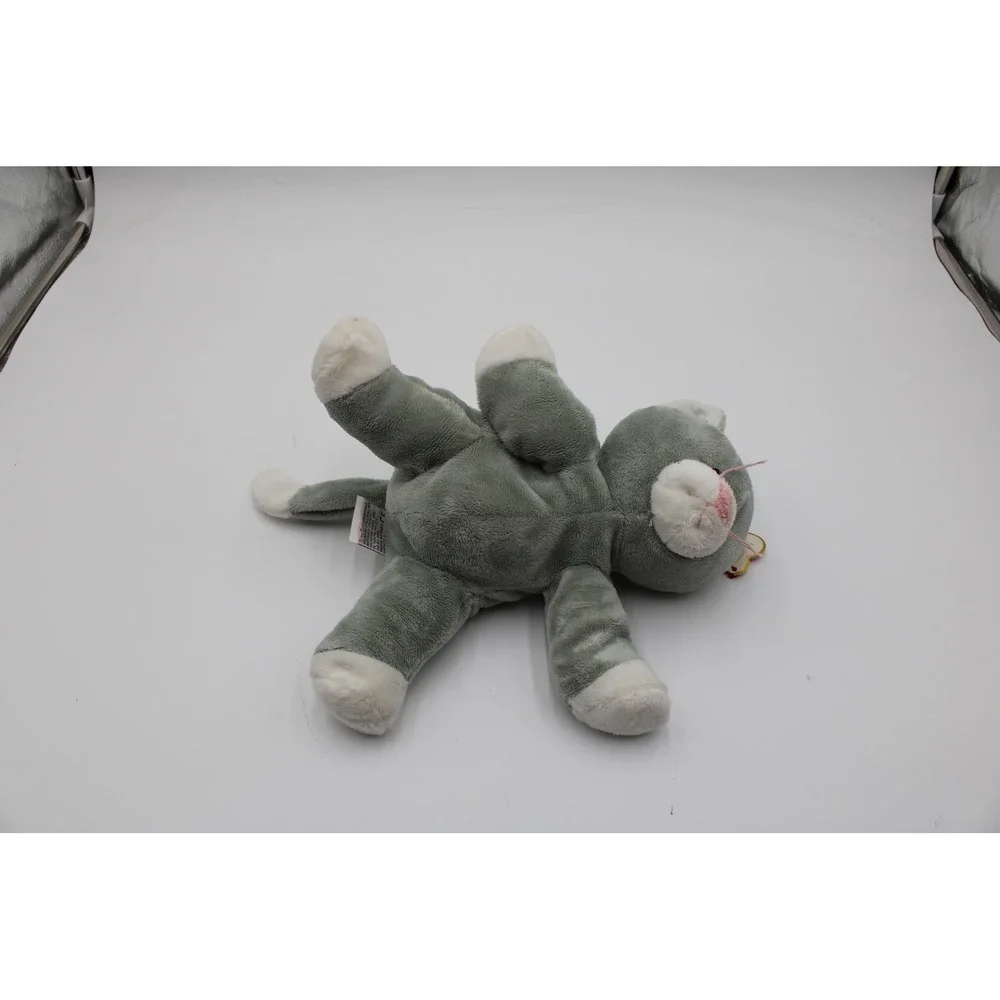 Ty Pluffies Pursley Cat Grey White Soft Plush Stuffed Animal 2009